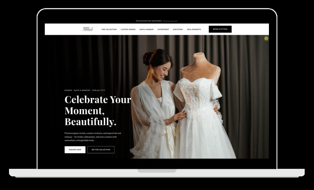 House of Montalvo homepage, shown on laptop